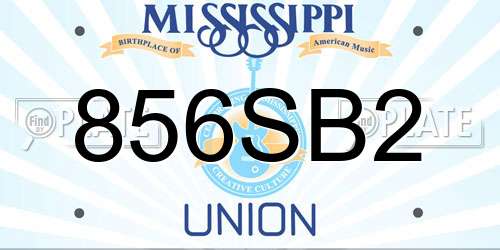 856SB2 Mississippi License Plate