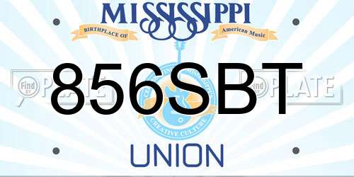 856SBT Mississippi License Plate