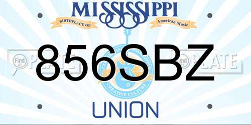 856SBZ Mississippi License Plate