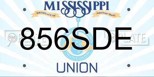 856SDE Mississippi License Plate