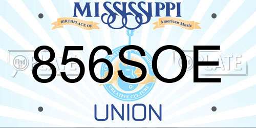 856SOE Mississippi License Plate