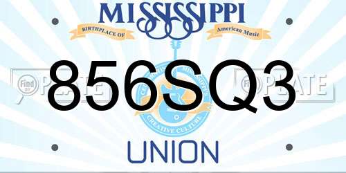856SQ3 Mississippi License Plate