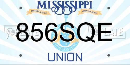 856SQE Mississippi License Plate