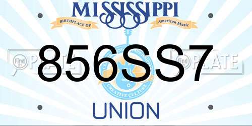 856SS7 Mississippi License Plate