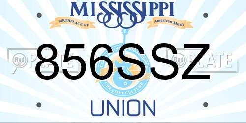 856SSZ Mississippi License Plate