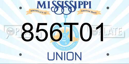 856T01 Mississippi License Plate