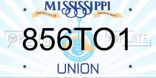 856TO1 Mississippi License Plate