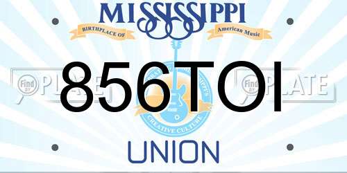 856TOI Mississippi License Plate