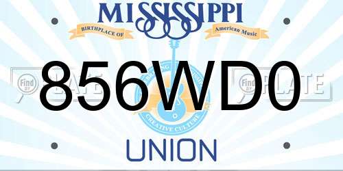 856WD0 Mississippi License Plate