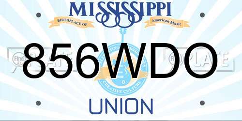 856WDO Mississippi License Plate