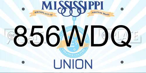 856WDQ Mississippi License Plate