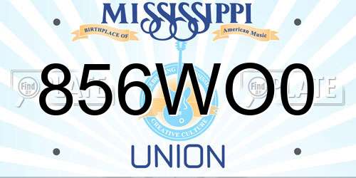 856WO0 Mississippi License Plate