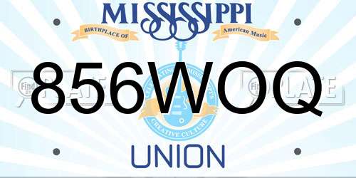 856WOQ Mississippi License Plate