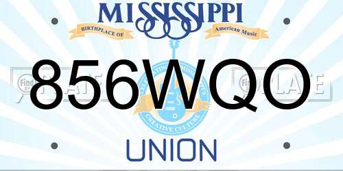856WQO Mississippi License Plate
