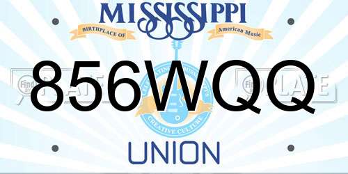 856WQQ Mississippi License Plate
