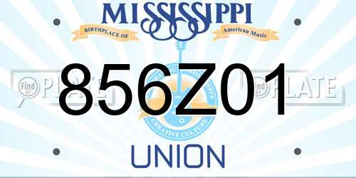 856Z01 Mississippi License Plate