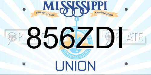856ZDI Mississippi License Plate