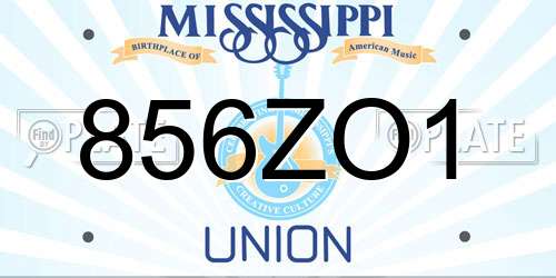 856ZO1 Mississippi License Plate