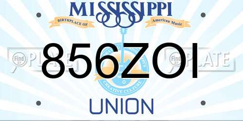 856ZOI Mississippi License Plate