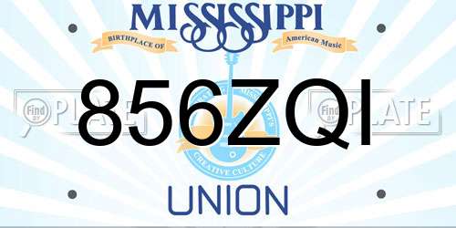 856ZQI Mississippi License Plate
