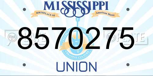 8570275 Mississippi License Plate
