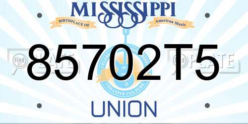 85702T5 Mississippi License Plate
