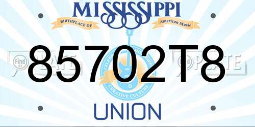 85702T8 Mississippi License Plate