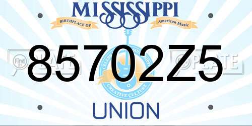 85702Z5 Mississippi License Plate