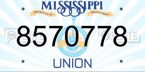8570778 Mississippi License Plate