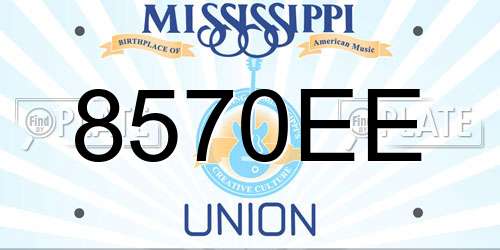 8570EE Mississippi License Plate