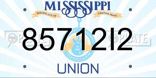 85712I2 Mississippi License Plate