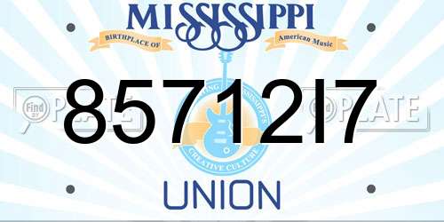 85712I7 Mississippi License Plate
