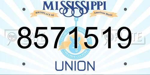 8571519 Mississippi License Plate