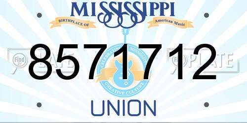 8571712 Mississippi License Plate