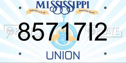 85717I2 Mississippi License Plate