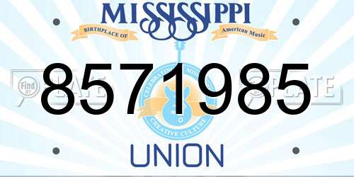 8571985 Mississippi License Plate