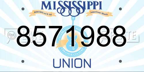 8571988 Mississippi License Plate