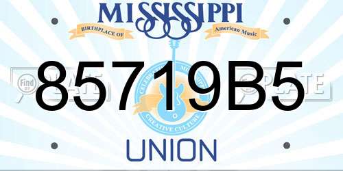 85719B5 Mississippi License Plate