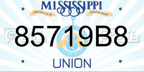 85719B8 Mississippi License Plate