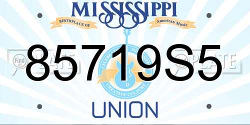 85719S5 Mississippi License Plate