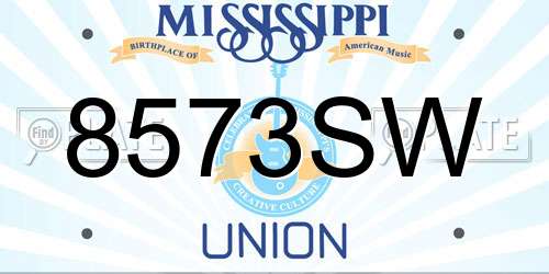 8573SW Mississippi License Plate