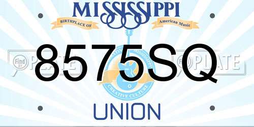 8575SQ Mississippi License Plate