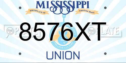 8576XT Mississippi License Plate