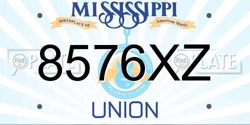 8576XZ Mississippi License Plate