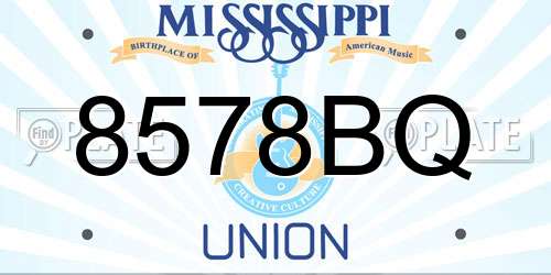 8578BQ Mississippi License Plate
