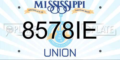 8578IE Mississippi License Plate