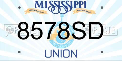 8578SD Mississippi License Plate