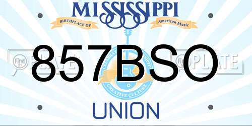 857BSO Mississippi License Plate