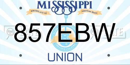 857EBW Mississippi License Plate