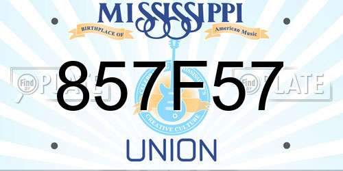 857F57 Mississippi License Plate